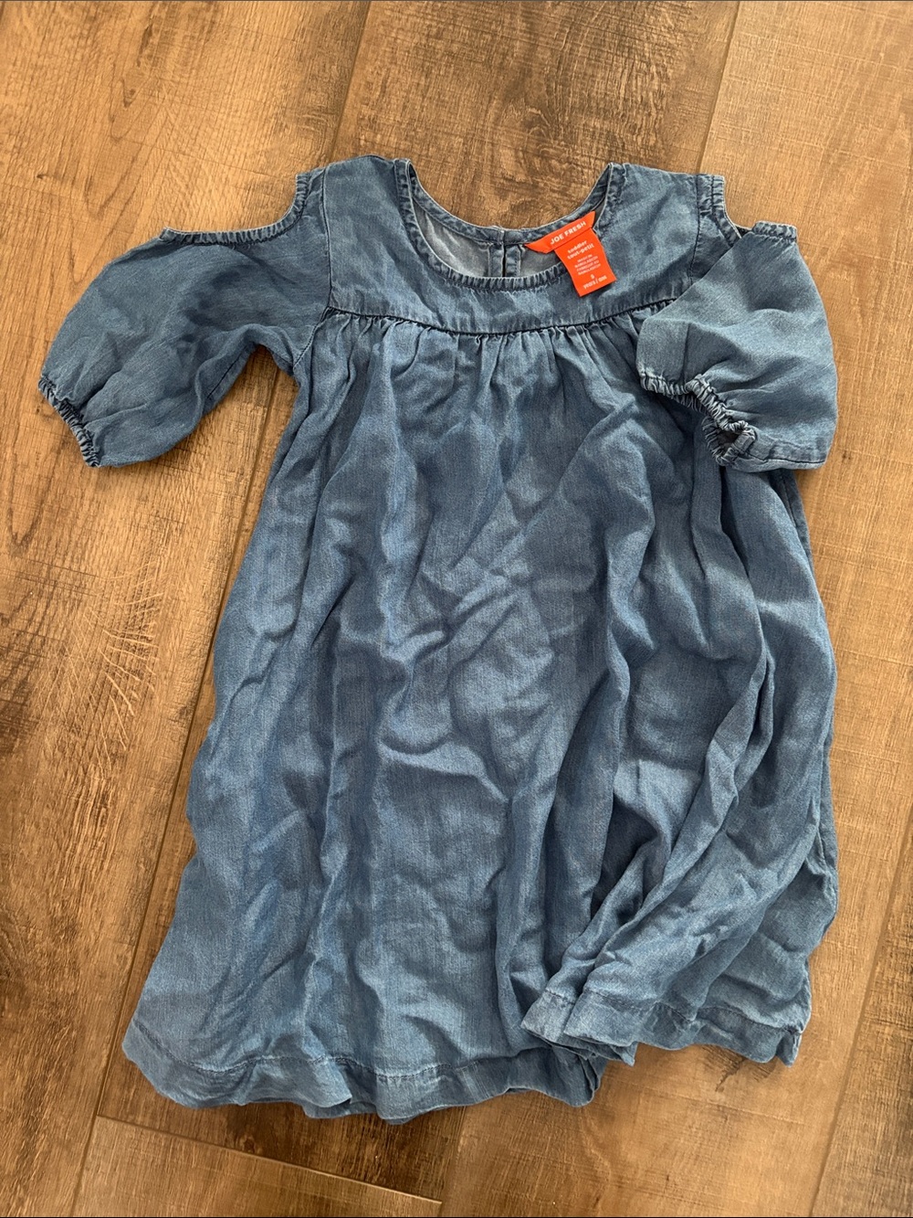 Joe Fresh Blue Cold-Shoulder Chambray Girls' Dress
